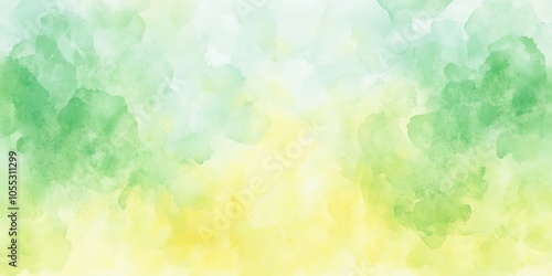 Soft Yellow and Green Watercolor Spring Background