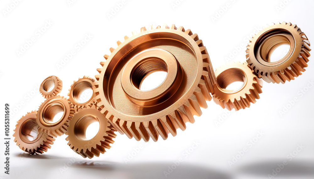 gears floating or flying isolated white background gears floating or flying isolated white background