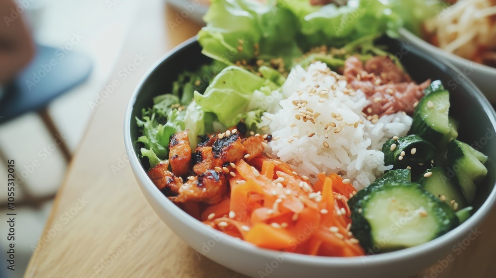 Warm Noodle Bowls with Grilled Vegetables and Sesame Seeds Warm Noodle Bowls with Grilled Vegetables and Sesame Seeds