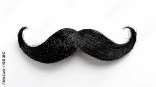 Black moustache isolated on a white background