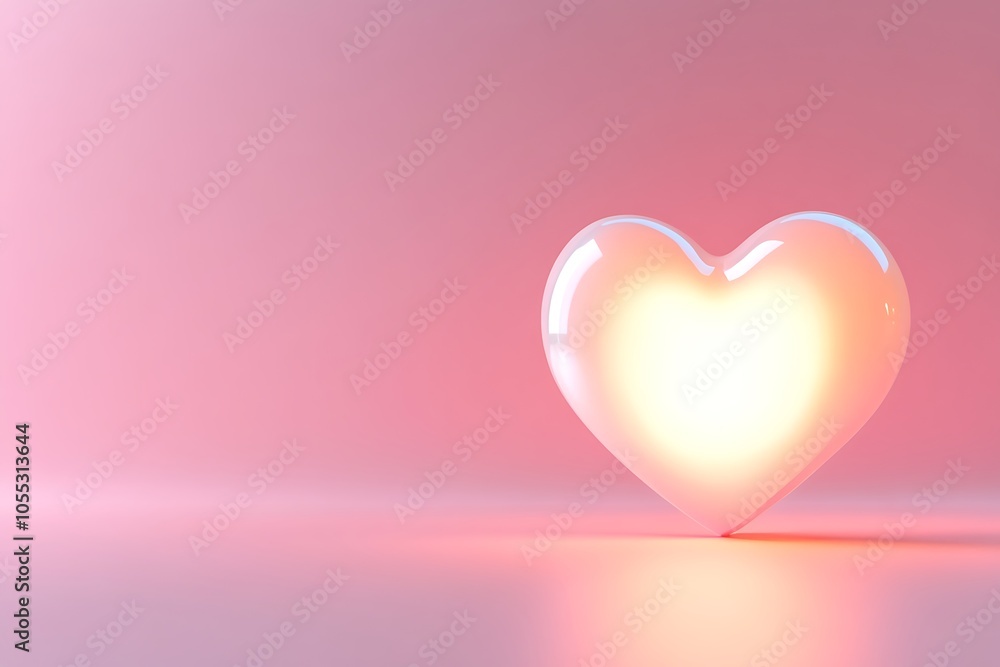 Glowing Heart on a Pink Background Glowing Heart on a Pink Background
