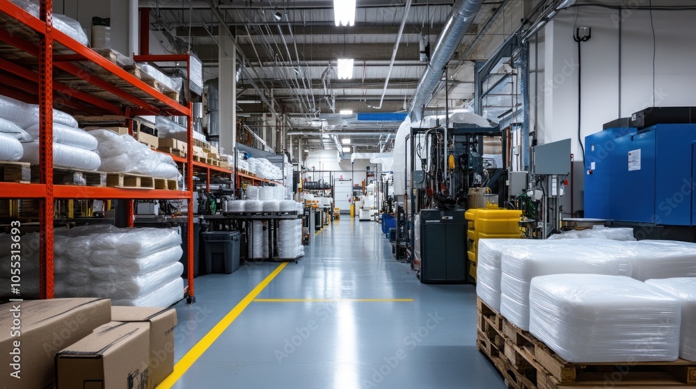 Reusable PPE production plant, focusing on eco-friendly designs and sustainable protective equipment solutions. Reusable PPE production plant, focusing on eco-friendly designs and sustainable protective equipment solutions.