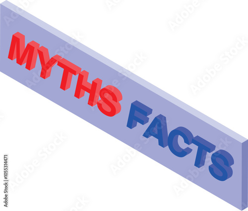 3d illustration comparing myths and facts, representing the contrast between truth and misinformation