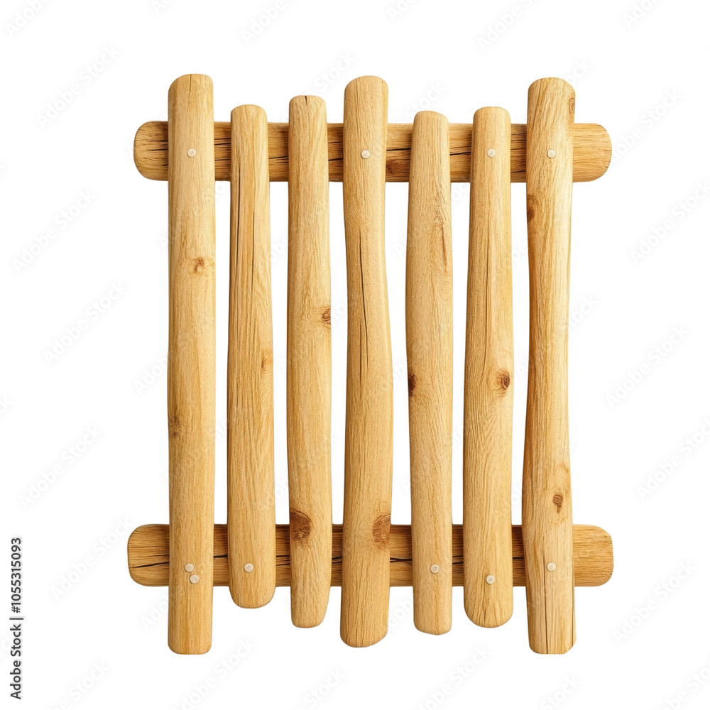 Wooden slats arranged in a grid pattern, on transparent background. Wooden slats arranged in a grid pattern, on transparent background.