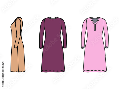 Fashion Templates, Midi Length Sweater Dress
