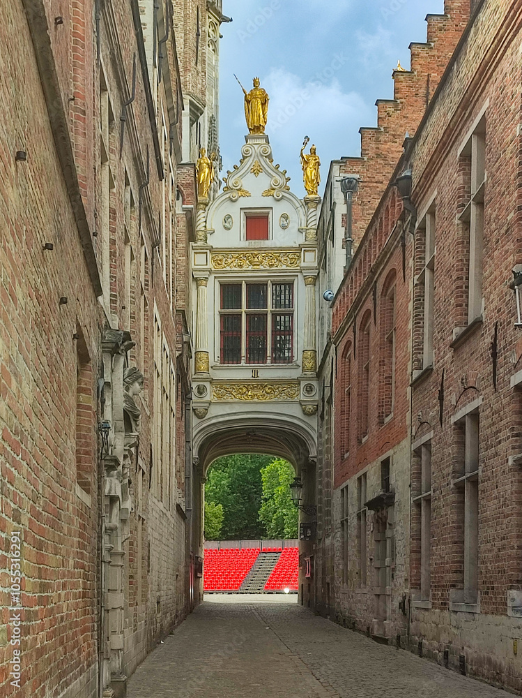 Blinde Ezelstraat Building in Bruges Belgium