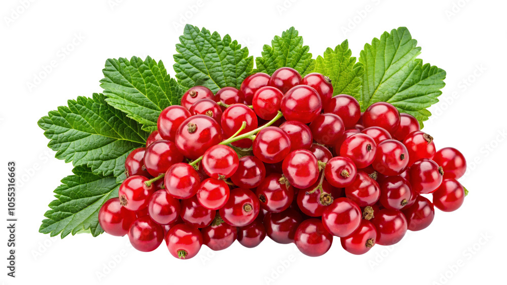 A branch of red currant on a transparent background. A branch of red currant on a transparent background.