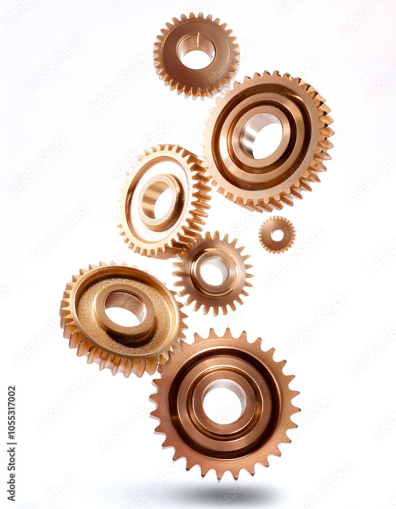 gears floating or flying isolated white background gears floating or flying isolated white background