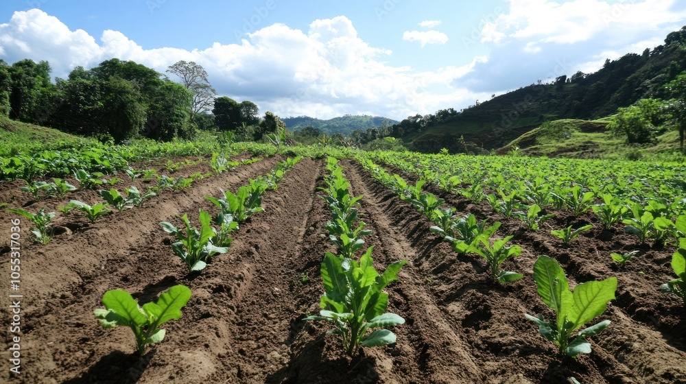 Soil management techniques in action, showing organic methods for maintaining soil fertility. Soil management techniques in action, showing organic methods for maintaining soil fertility.