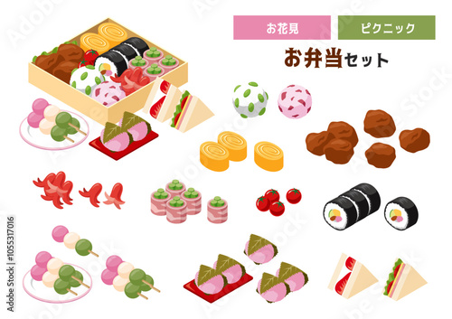 お弁当のおかずとデザートセット bento