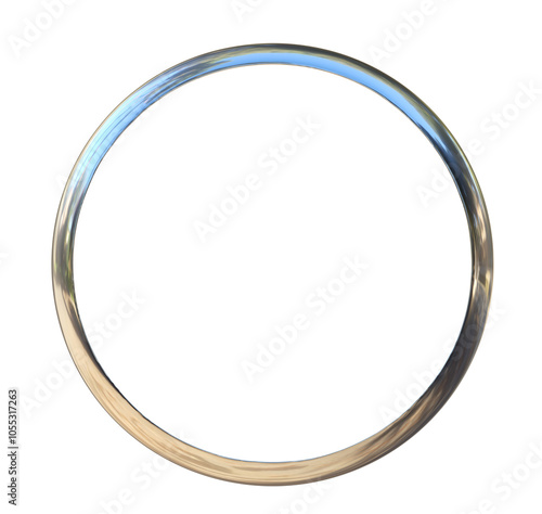 Silver circle frame on png transparent background.