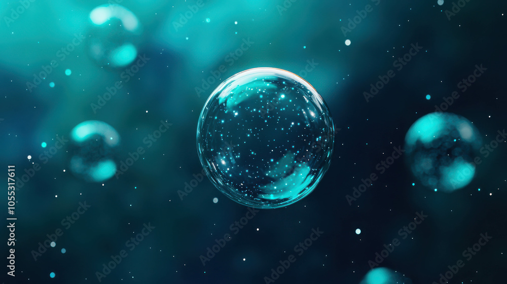 AquaSphere: Abstract Teal Bubbles in Deep Ocean. A mesmerizing image of translucent spheres floating in a vibrant teal underwater scene. Perfect for science, technology, and environmental themes. AquaSphere: Abstract Teal Bubbles in Deep Ocean. A mesmerizing image of translucent spheres floating in a vibrant teal underwater scene. Perfect for science, technology, and environmental themes.