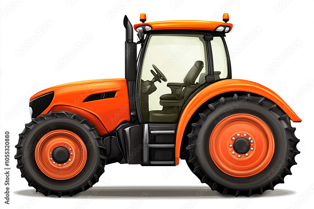 tractor with blank side mock up on white background tractor with blank side mock up on white background