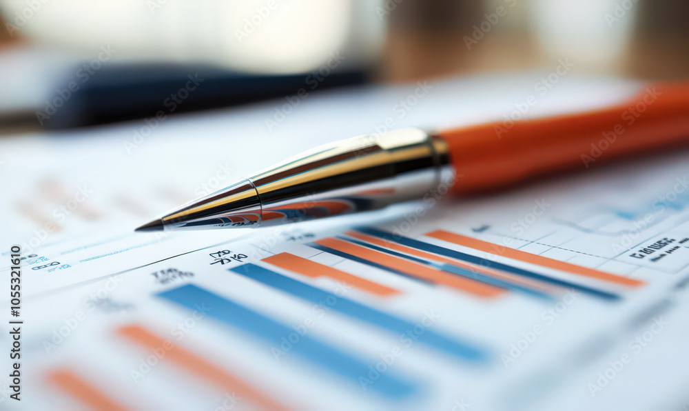close up shot of pen on financial graph, symbolizing power of analysis and strategy close up shot of pen on financial graph, symbolizing power of analysis and strategy