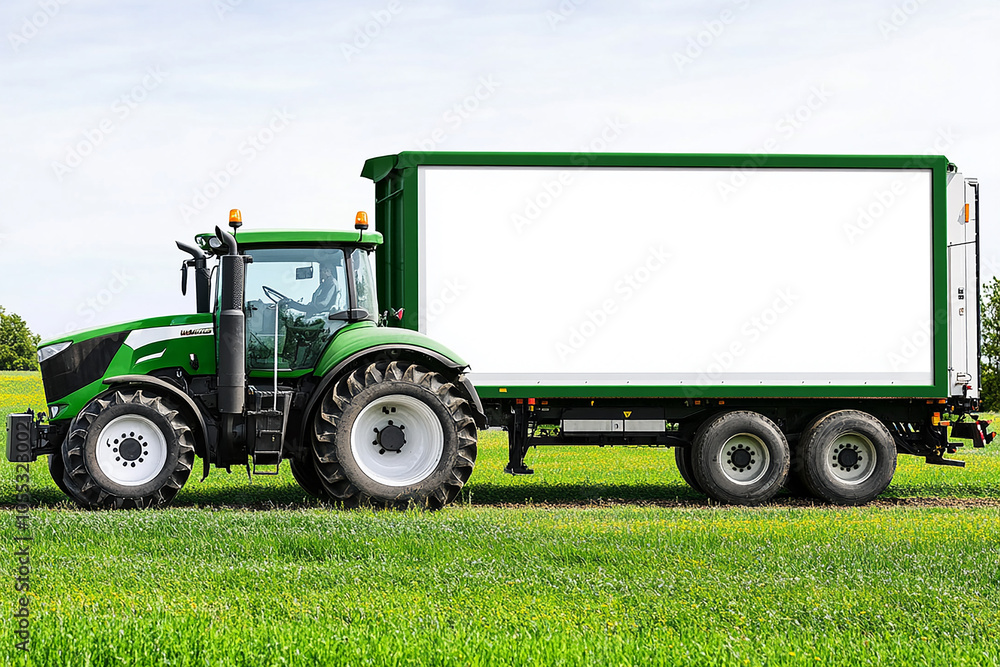 tractor with blank side mock up on white background tractor with blank side mock up on white background