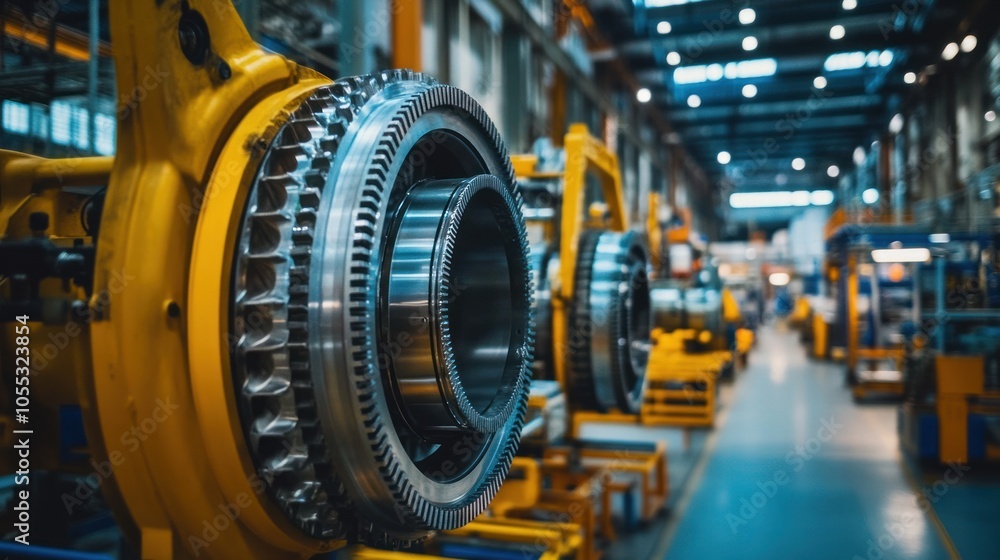 Wind turbine generator components in a factory, showcasing eco-friendly innovation for a clean energy future. Wind turbine generator components in a factory, showcasing eco-friendly innovation for a clean energy future.