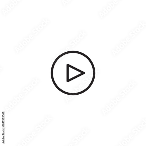 An icon representing play, start, or begin. The circle and triangle symbolize the action of initiating playback. Editable icon.