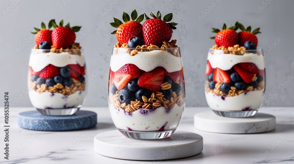a glass of ice cream with berries a glass of ice cream with berries