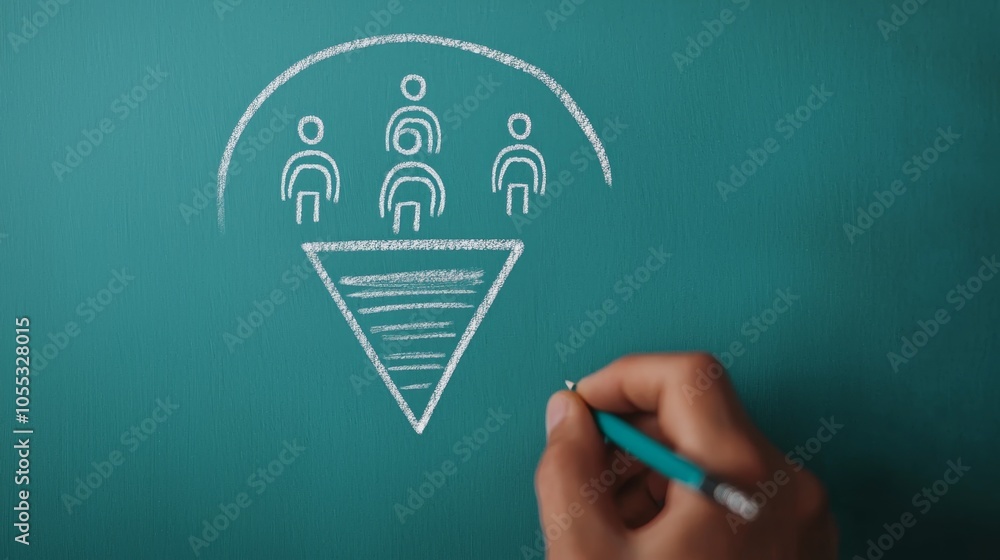 Strategic Marketing Funnel Drawing in Business Meeting Strategic Marketing Funnel Drawing in Business Meeting