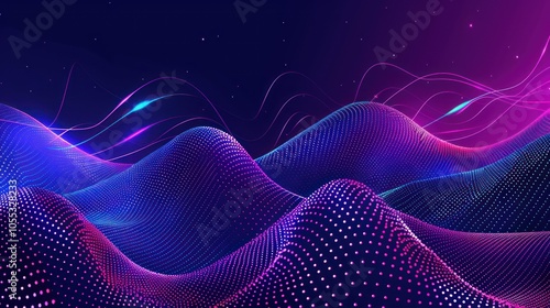 Abstract Neon Wave Background