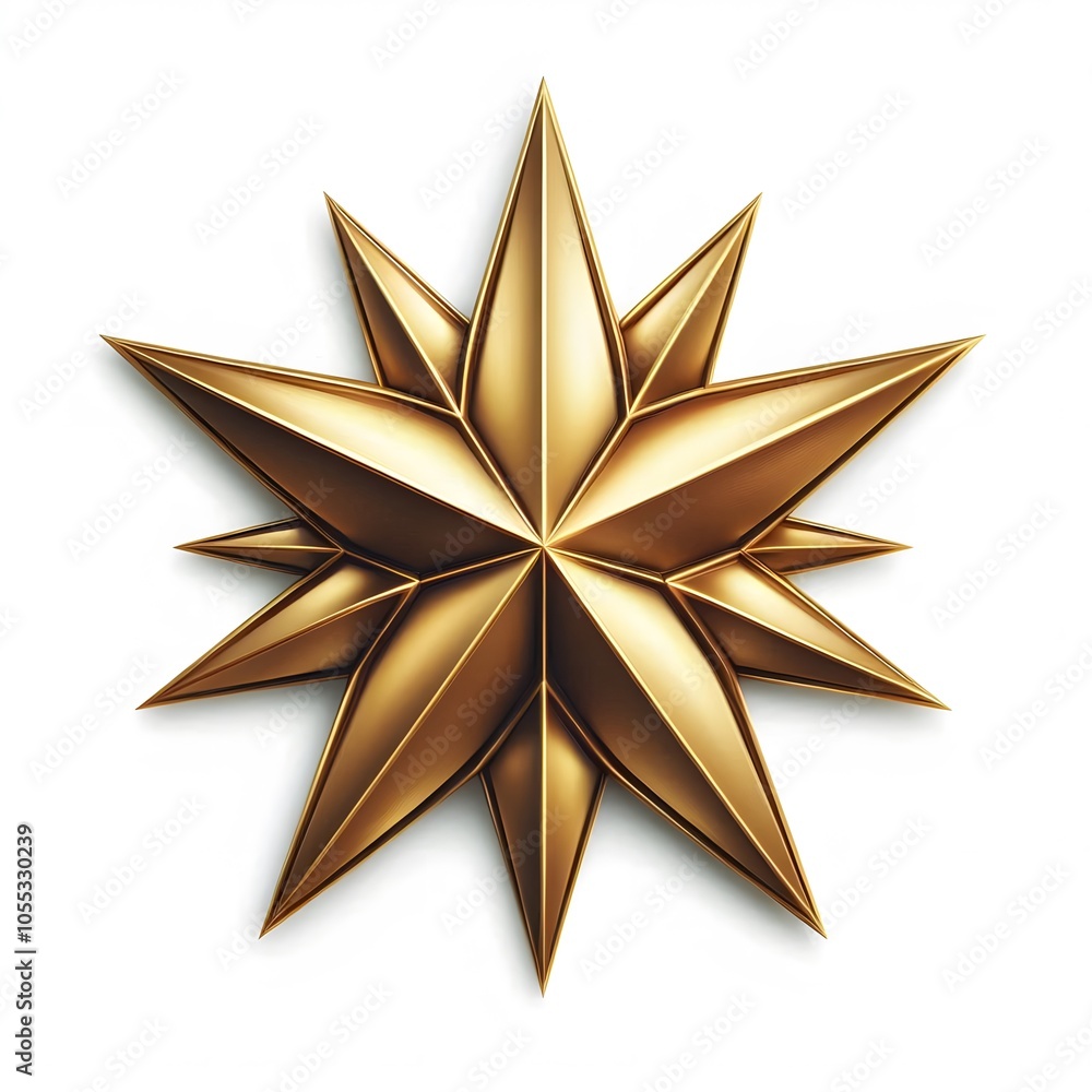 Golden 3D Star Isolated on White Background - Symbol of Excellence, Achievement, and Luxury Golden 3D Star Isolated on White Background - Symbol of Excellence, Achievement, and Luxury