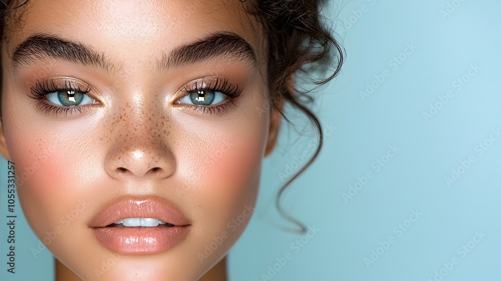 Captivating image of a beauty influencer utilizing cutting edge holographic technology to digitally edit and enhance their makeup and skincare in a high tech luminous studio setting Captivating image of a beauty influencer utilizing cutting edge holographic technology to digitally edit and enhance their makeup and skincare in a high tech luminous studio setting
