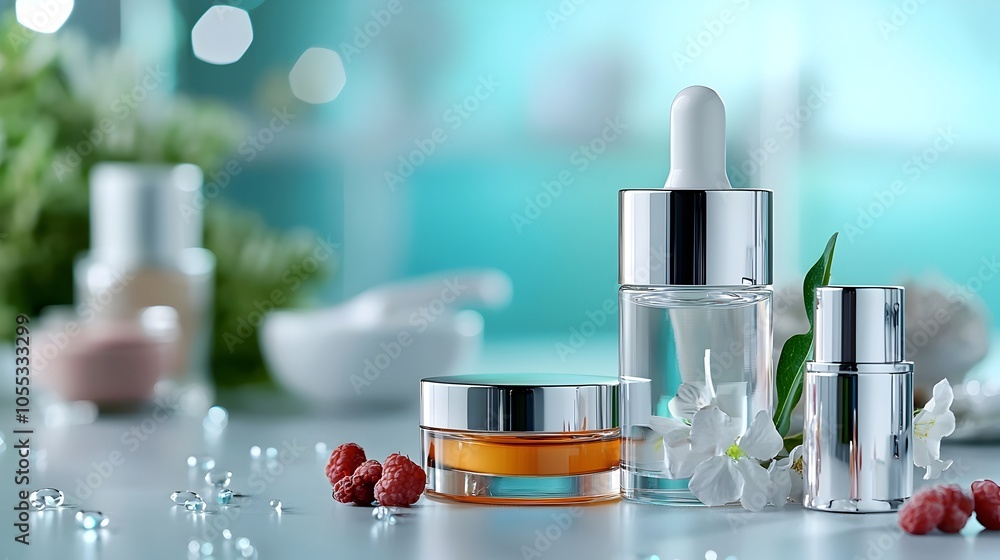 Innovative and Futuristic Skincare Products Floating in a Holographic Interface Being Edited and Presented by a Beauty Influencer in a Modern and Stylish Setup Innovative and Futuristic Skincare Products Floating in a Holographic Interface Being Edited and Presented by a Beauty Influencer in a Modern and Stylish Setup