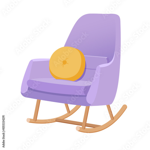 Rocking Chair Icon Vector illustration. An illustration of a rocking chair with a minimalist design. A modern and comfortable chair, perfect for adding a cozy touch to the interior