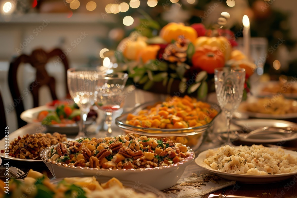 Fototapeta premium Thanksgiving Feast Table Setting