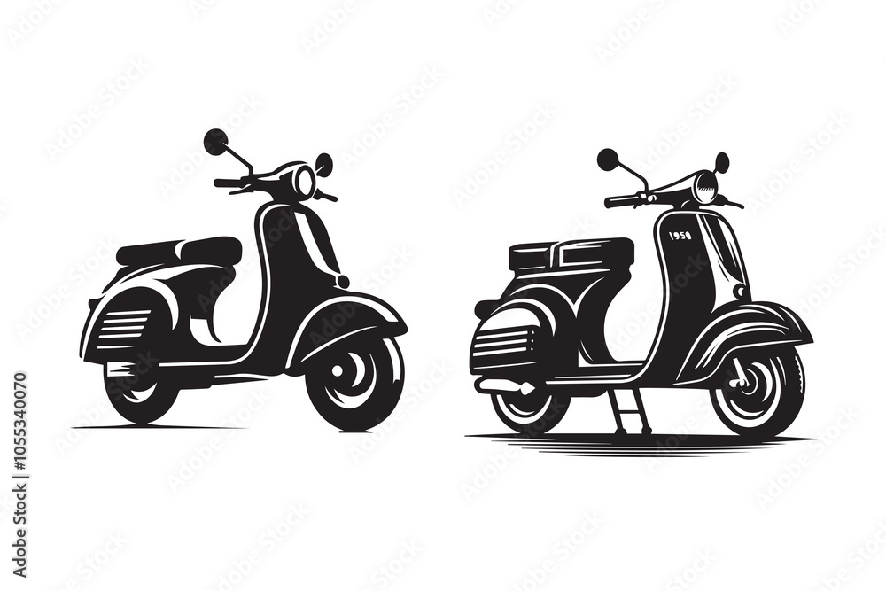 Obraz premium Scooter Silhouette Illustration