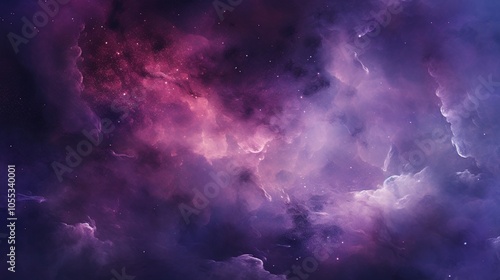 Cosmic foggy space. Purple nebula.