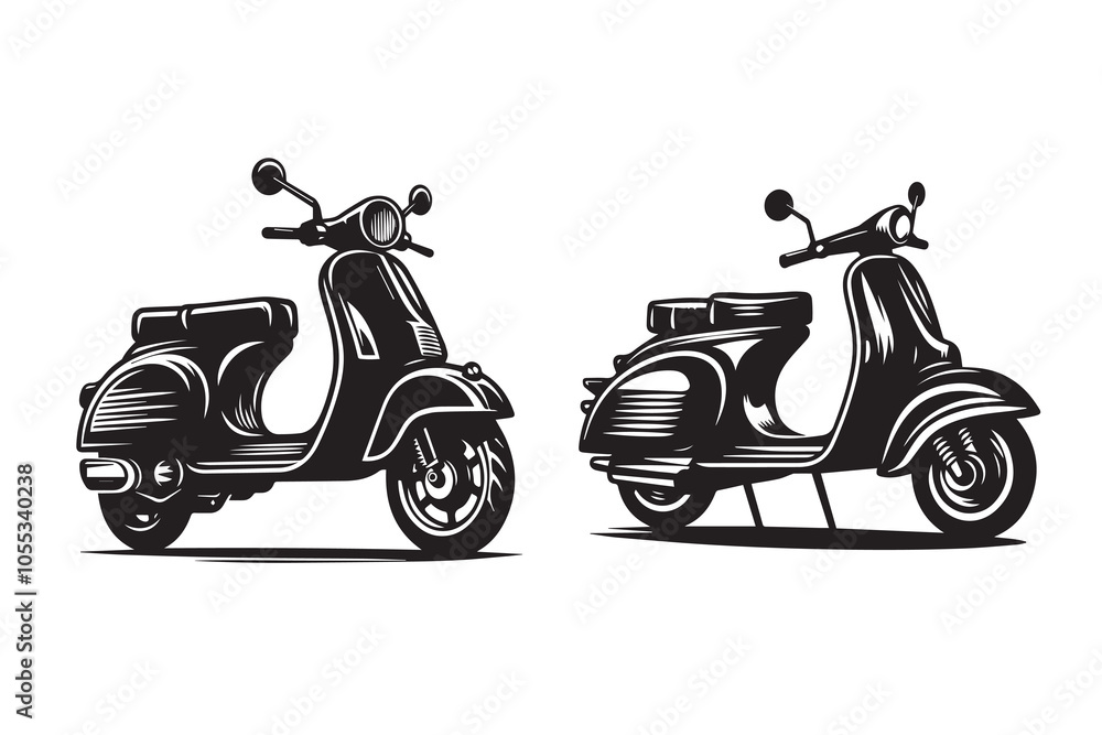 Obraz premium Scooter Silhouette Illustration