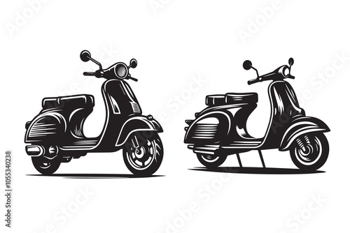 Scooter Silhouette Illustration