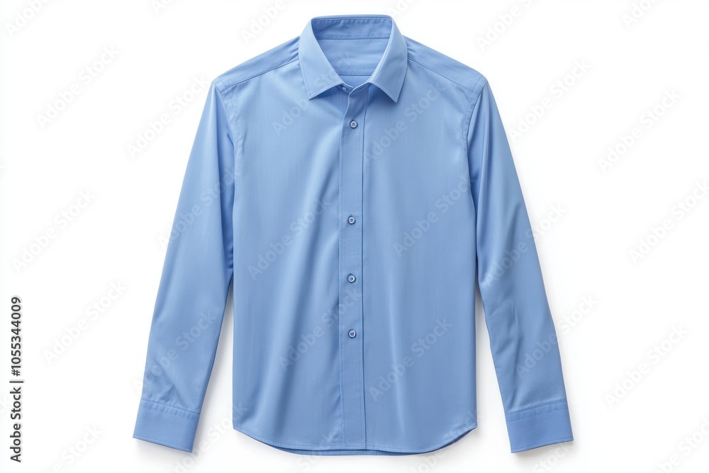 Light blue dress shirt mockup with button-down collar Light blue dress shirt mockup with button-down collar