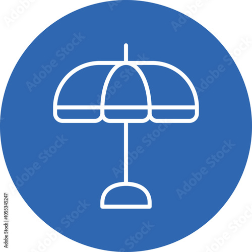 Beach Umbrella line circle icon