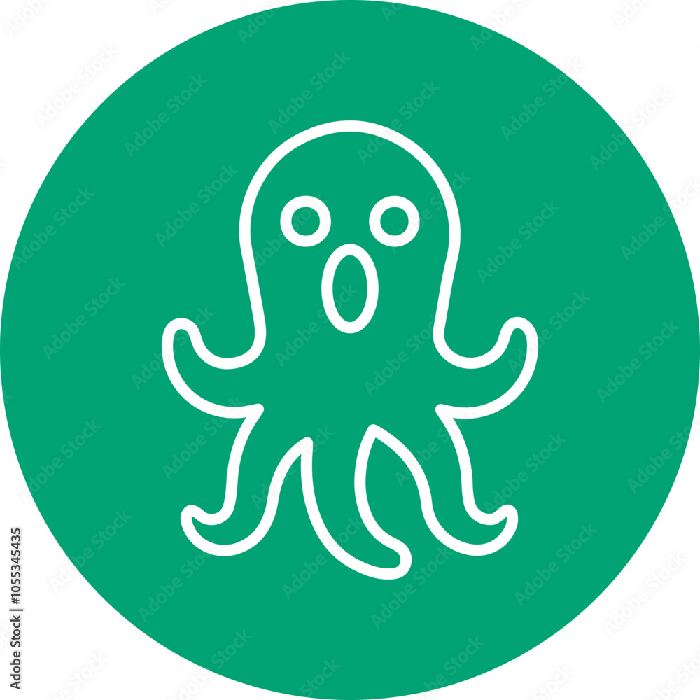 Octopus line circle icon Octopus line circle icon
