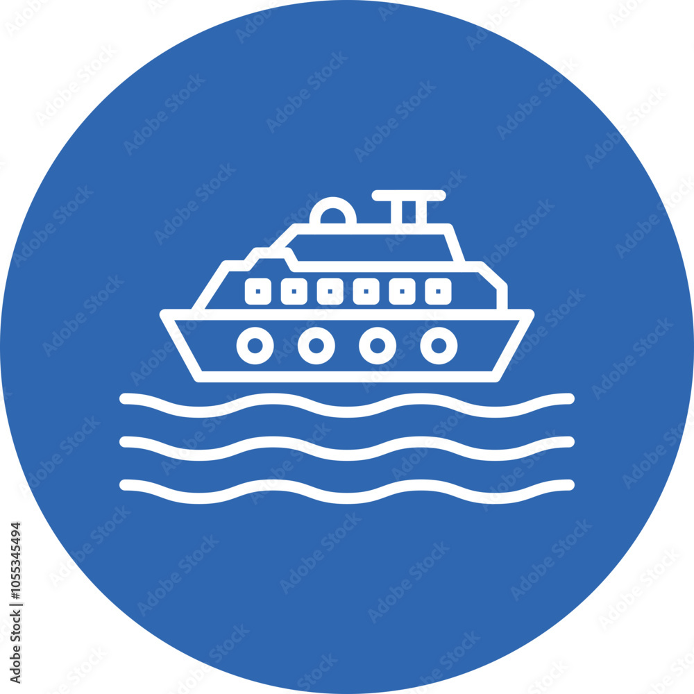 Ferry line circle icon Ferry line circle icon