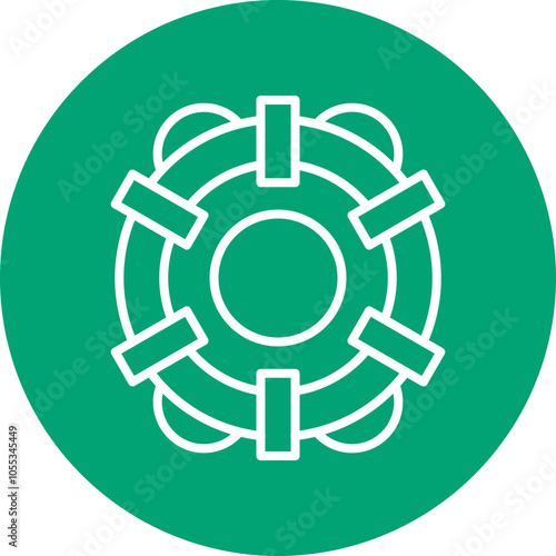 Life Preserver line circle icon