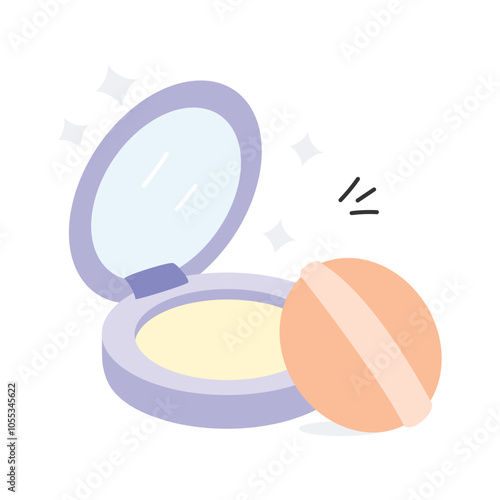Compact powder, well designed icon of face powder