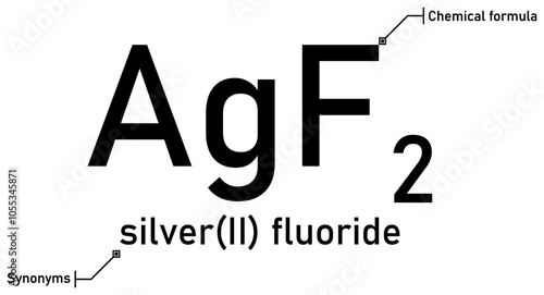 Silver(II) fluoride chemical formula and synonyms with callout titles