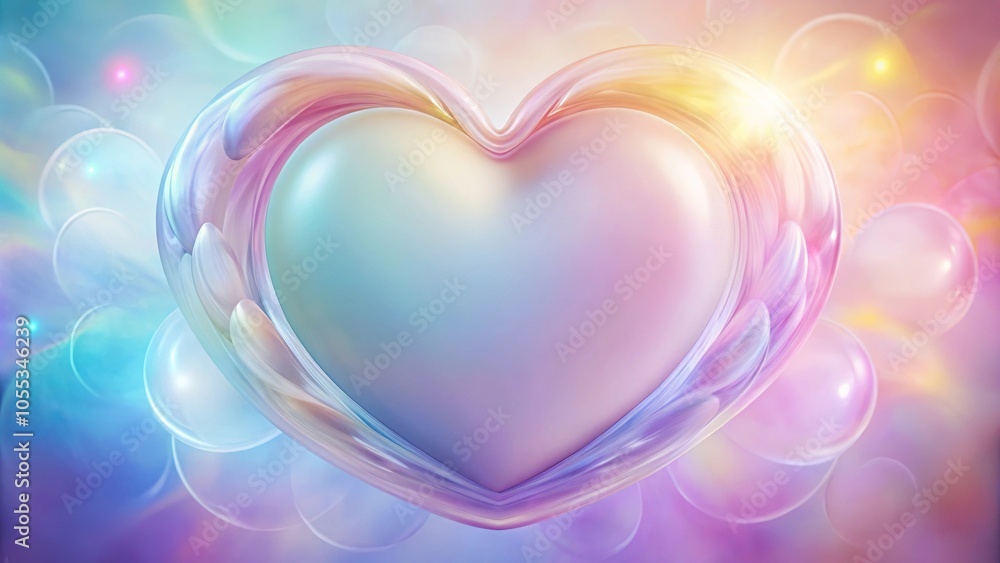 A stylized heart surrounded by a halo of soft pastel colors and gentle curves, dreamy, ethereal, soft focus, airy A stylized heart surrounded by a halo of soft pastel colors and gentle curves, dreamy, ethereal, soft focus, airy