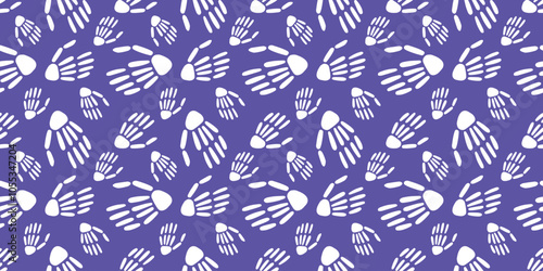  seamless background of Skeleton hands. Bones pattern. Design for Halloween and day of the Dead. Vector illustration