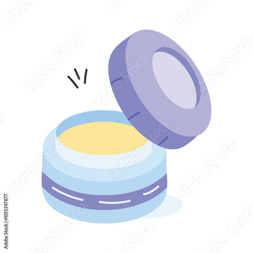 Compact powder, well designed icon of face powder