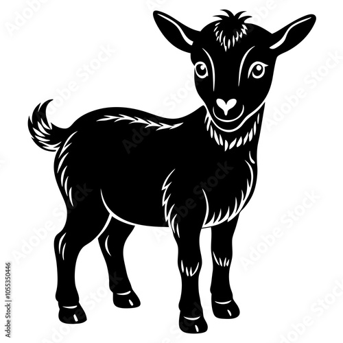 Pygmy Goat Silhouette vector illustration on a white background