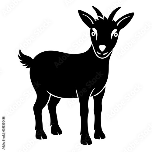 Pygmy Goat Silhouette vector illustration on a white background