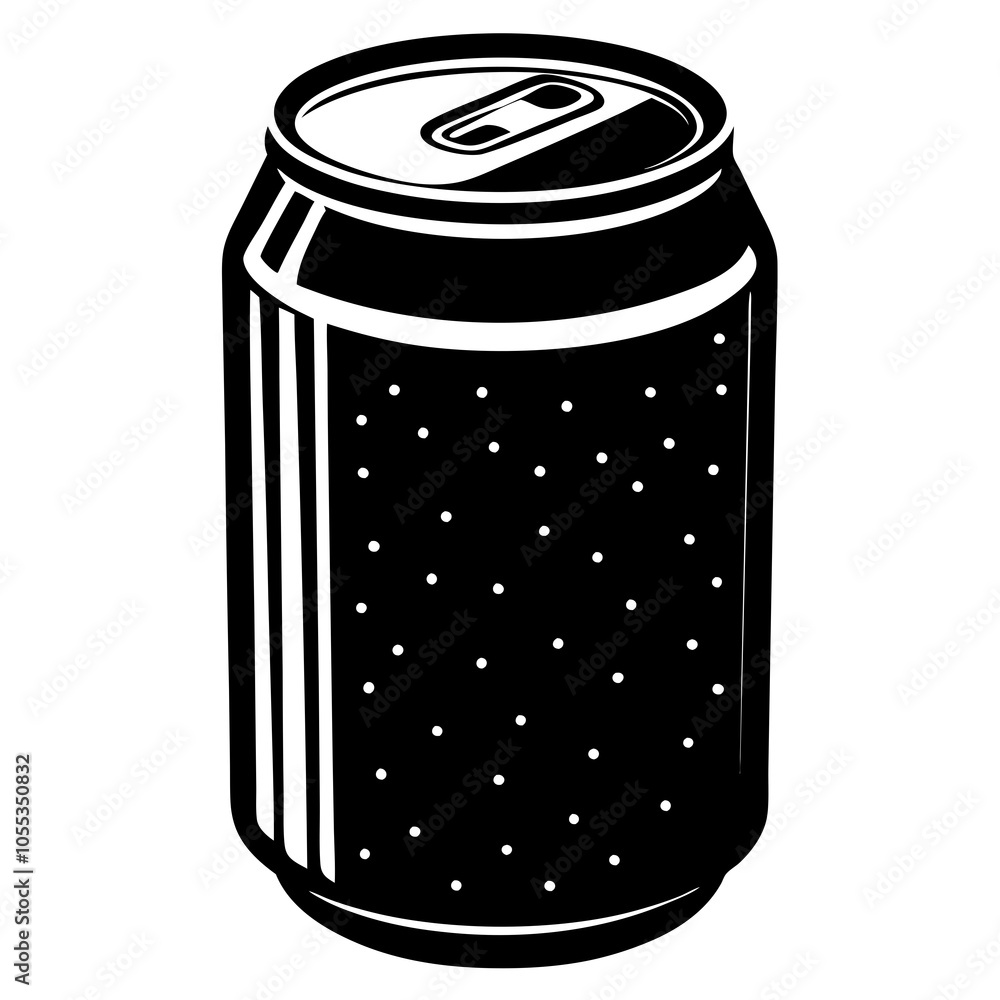 soda can Silhouette vector with a white background soda can Silhouette vector with a white background