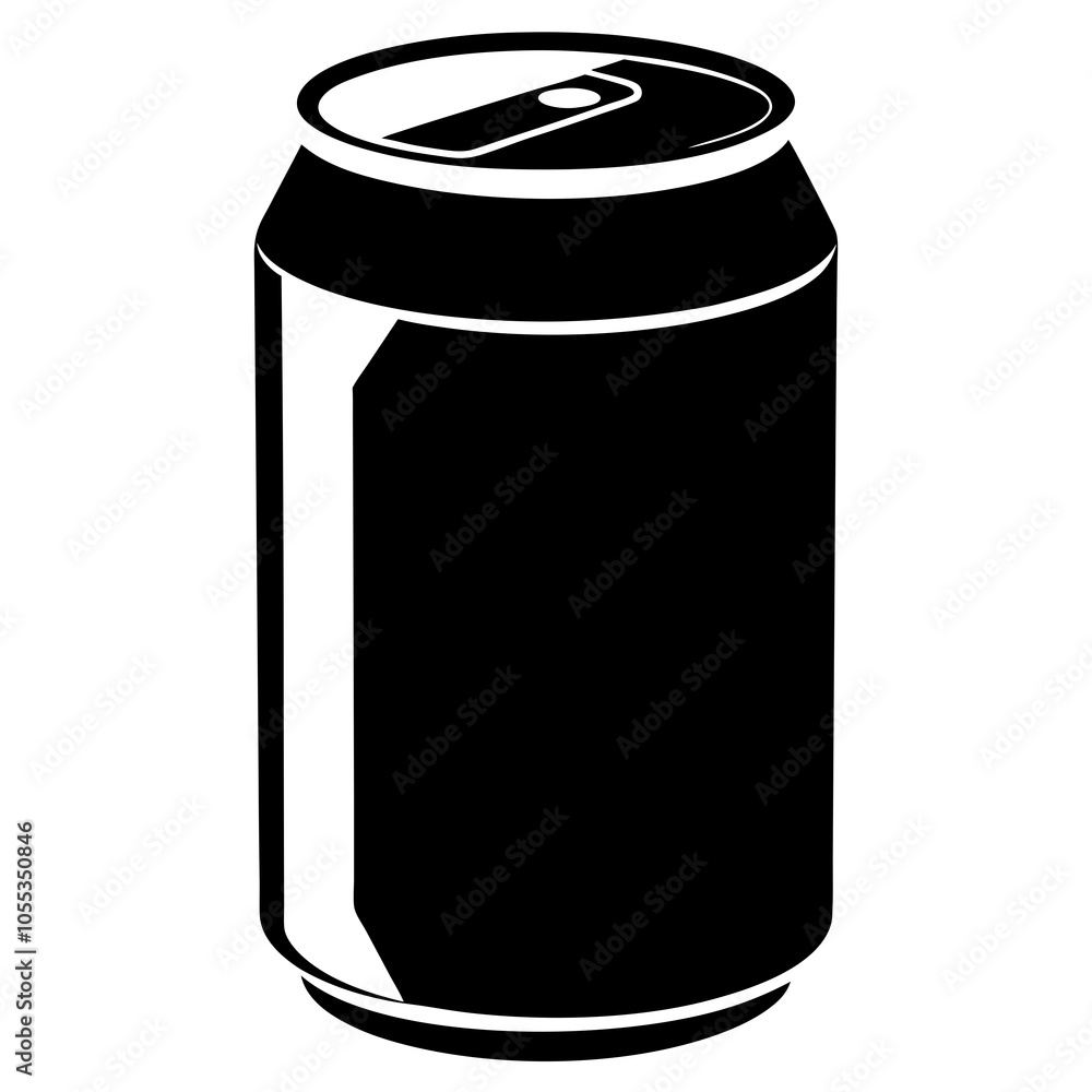 soda can Silhouette vector with a white background soda can Silhouette vector with a white background