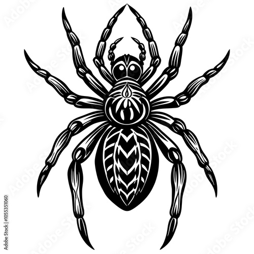 Spider Silhouette vector illustration on a white background