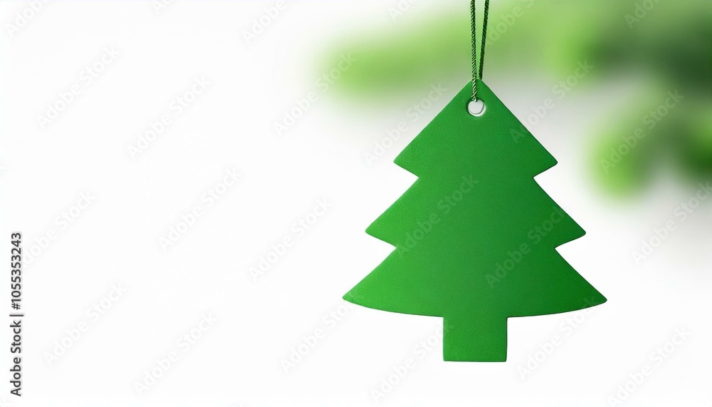 Fototapeta premium green christmas tree blank tag