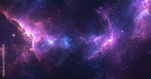 Wallpaper Mural Stunning Galactic Nebula in Shades of Purple and Blue Torontodigital.ca